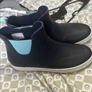 Black and Blue Ankle Boots rain boots